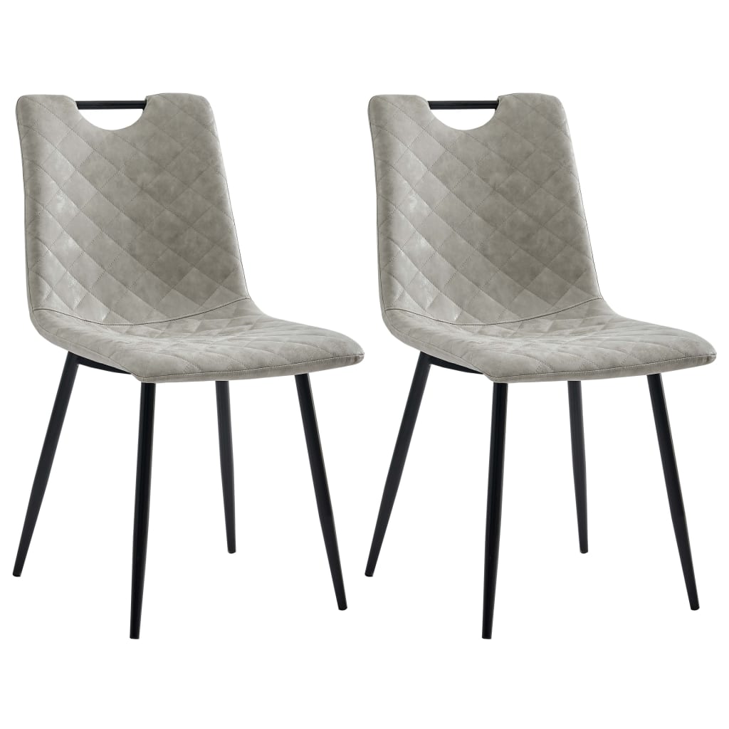 vidaXL Eetkamerstoelen 2 st kunstleer donkerbruin