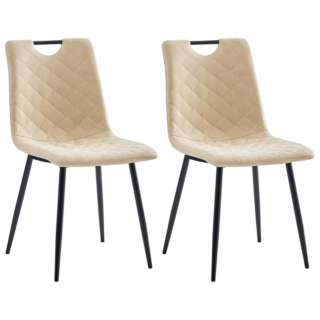 vidaXL Eetkamerstoelen 2 st kunstleer donkerbruin