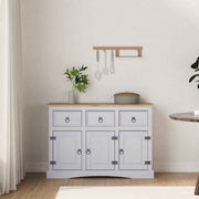 vidaXL Dressoir 132x43x78 cm Mexicaans grenenhout Corona-stijl grijs