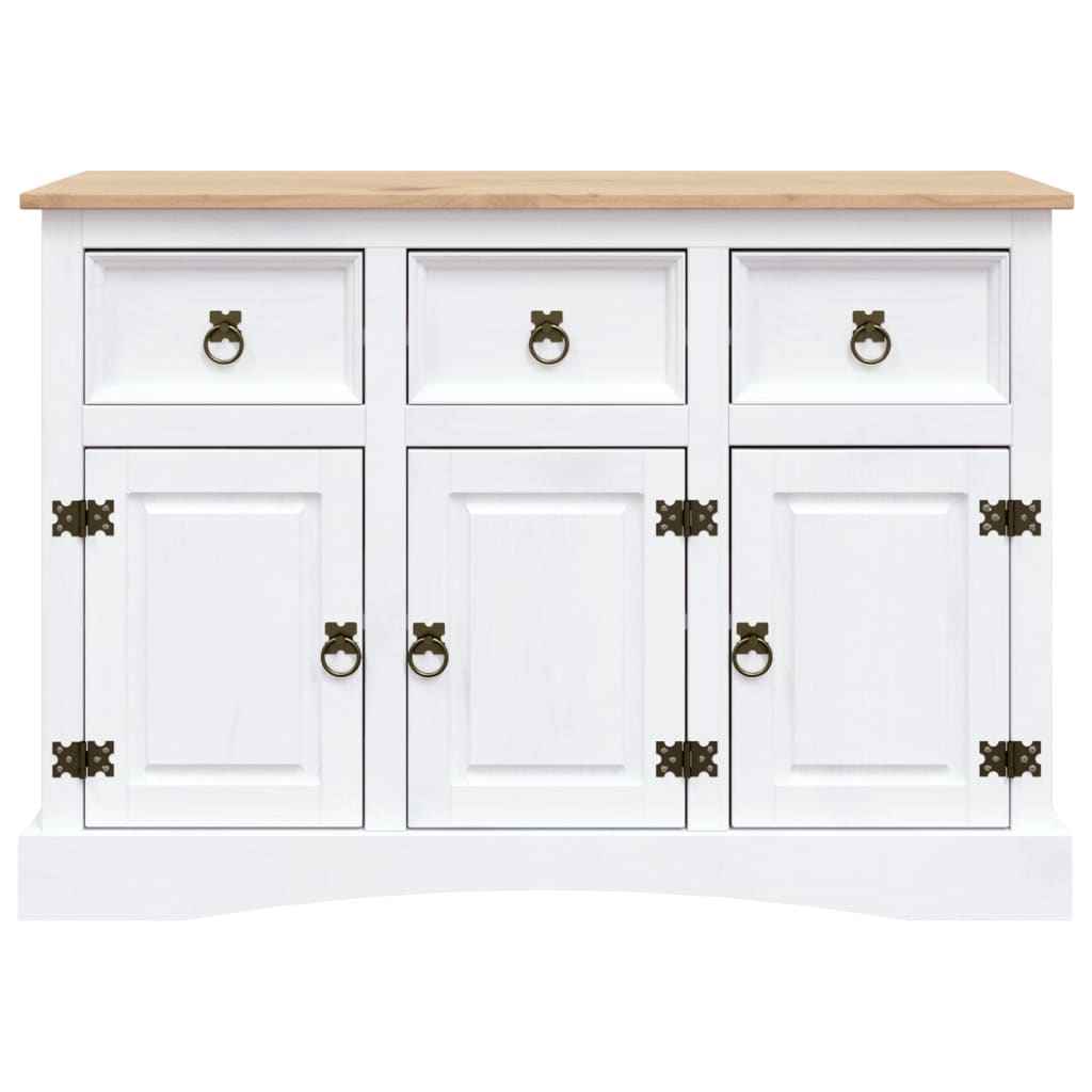 vidaXL Dressoir 132x43x78 cm Mexicaans grenenhout Corona-stijl grijs