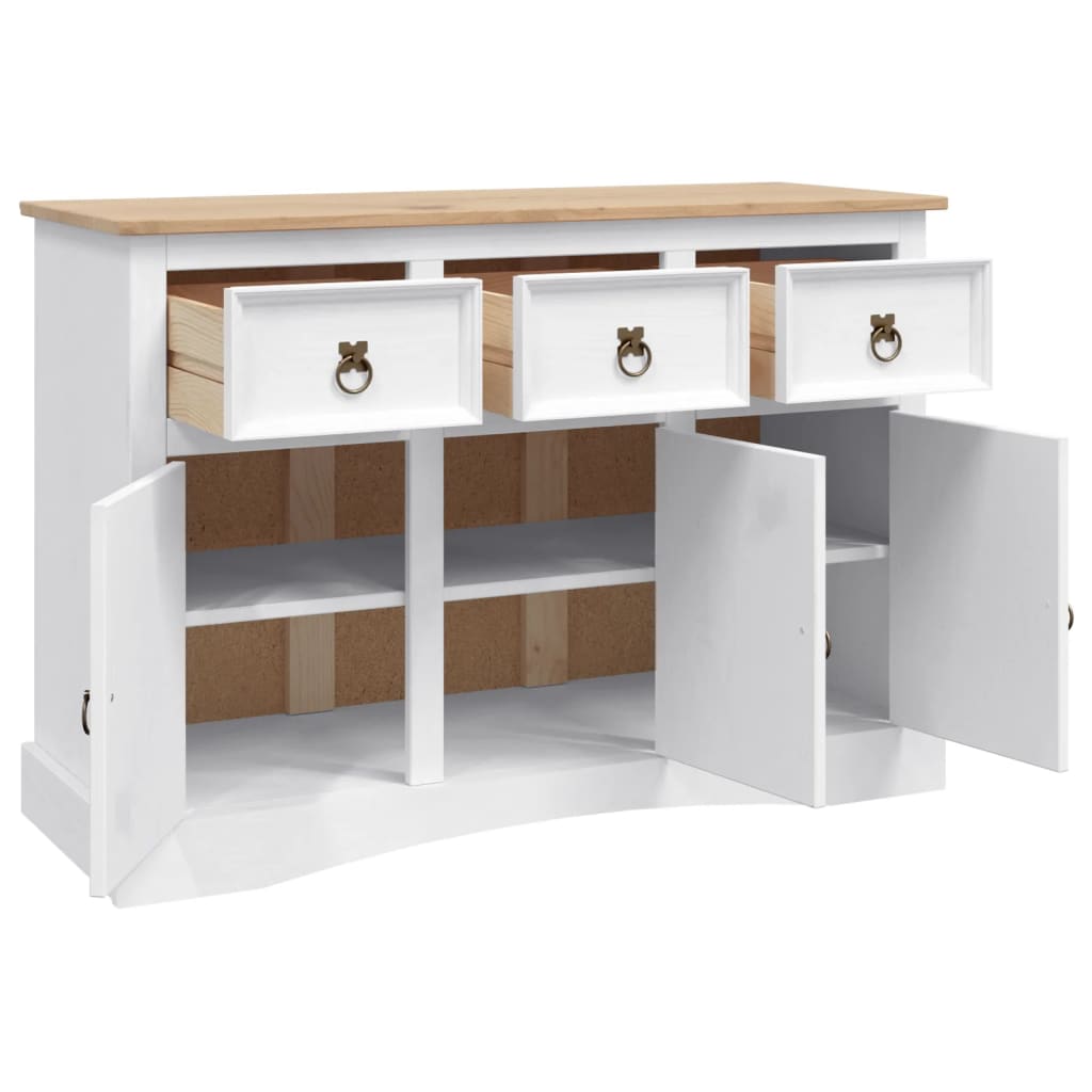 vidaXL Dressoir 132x43x78 cm Mexicaans grenenhout Corona-stijl grijs