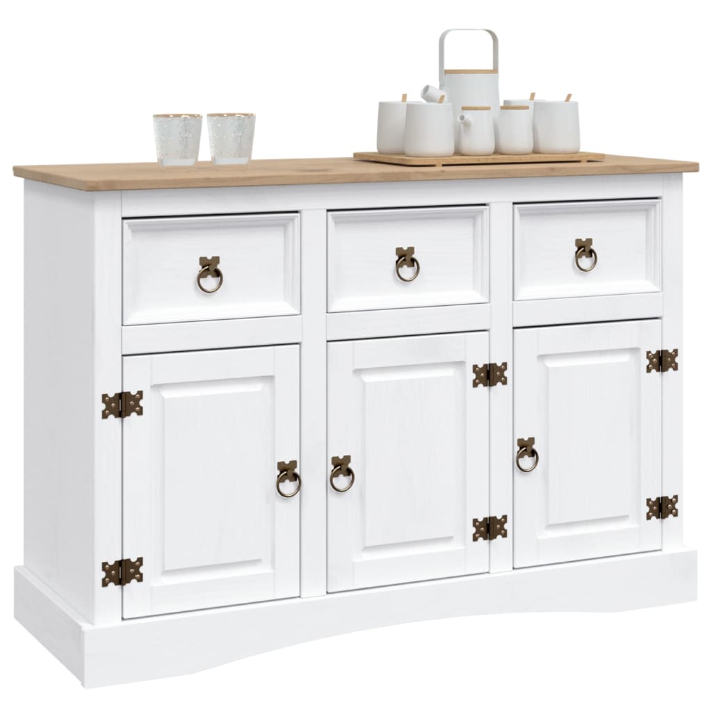 vidaXL Dressoir 132x43x78 cm Mexicaans grenenhout Corona-stijl grijs