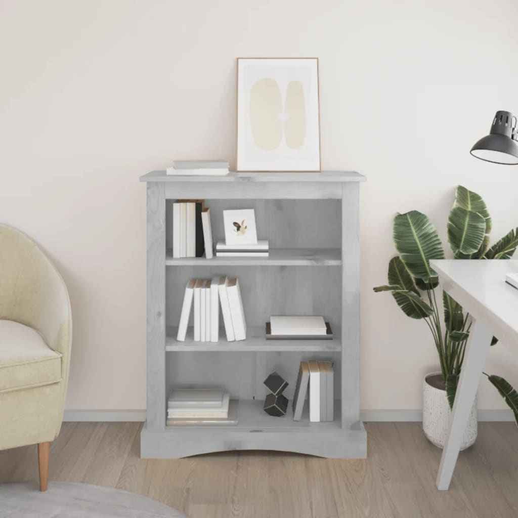 vidaXL Boekenkast 3 planken 81x29x100 cm grenenhout Corona-stijl grijs