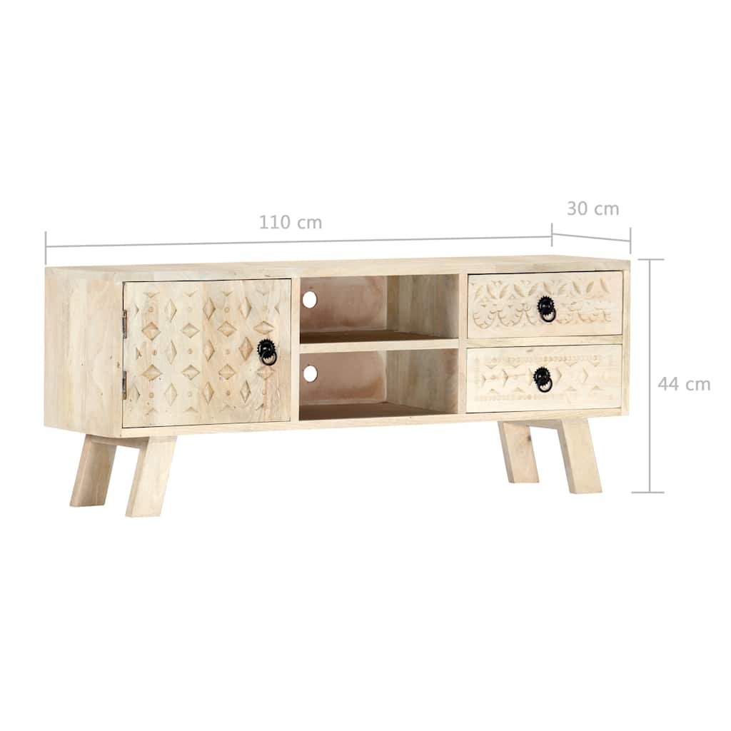 vidaXL Tv-meubel 110x30x44 cm massief mangohout