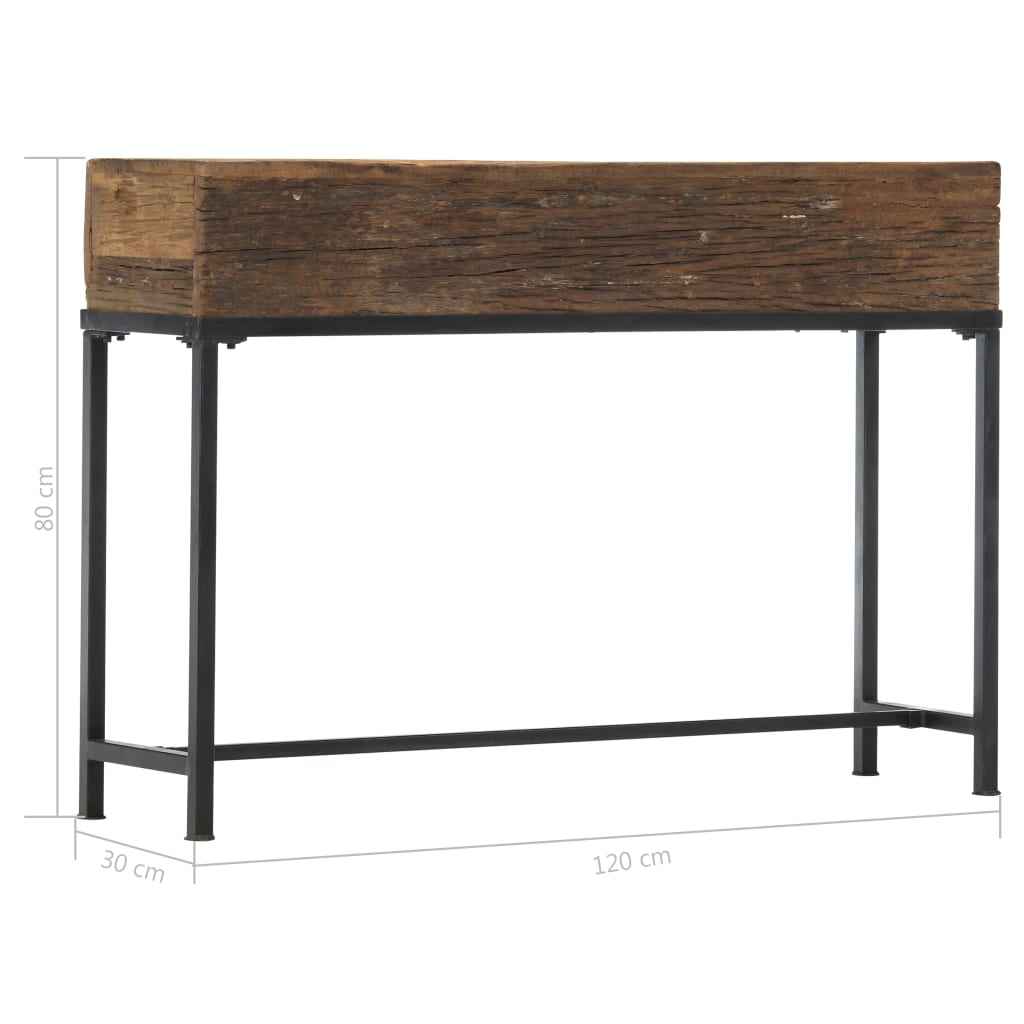 vidaXL Wandtafel 120x30x80 cm massief gerecycled hout
