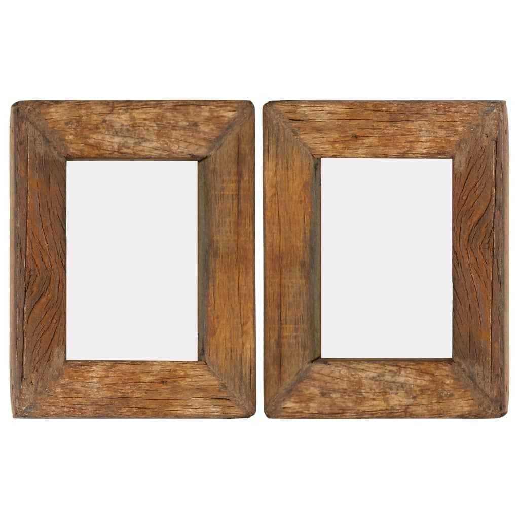 vidaXL Fotolijsten 2 st 23x28 cm massief gerecycled hout en glas