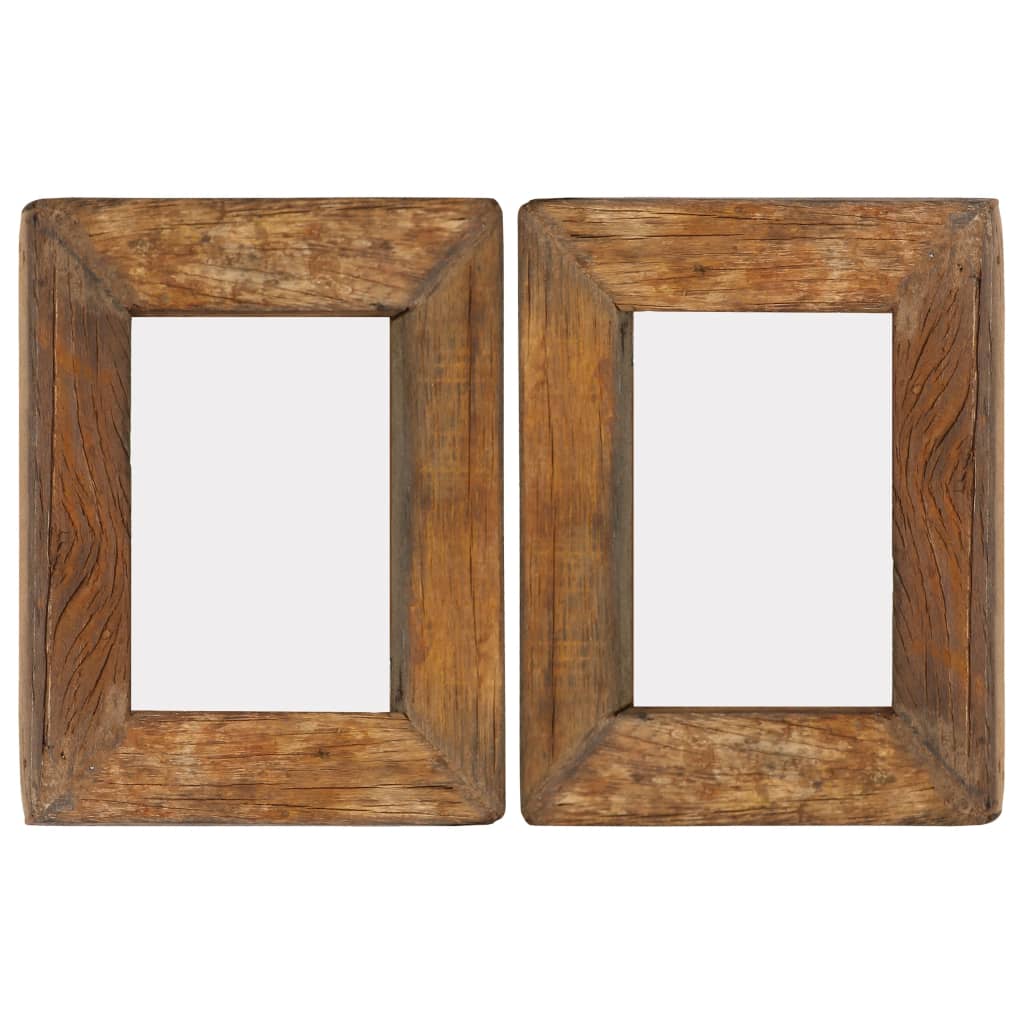 vidaXL Fotolijsten 2 st 23x28 cm massief gerecycled hout en glas