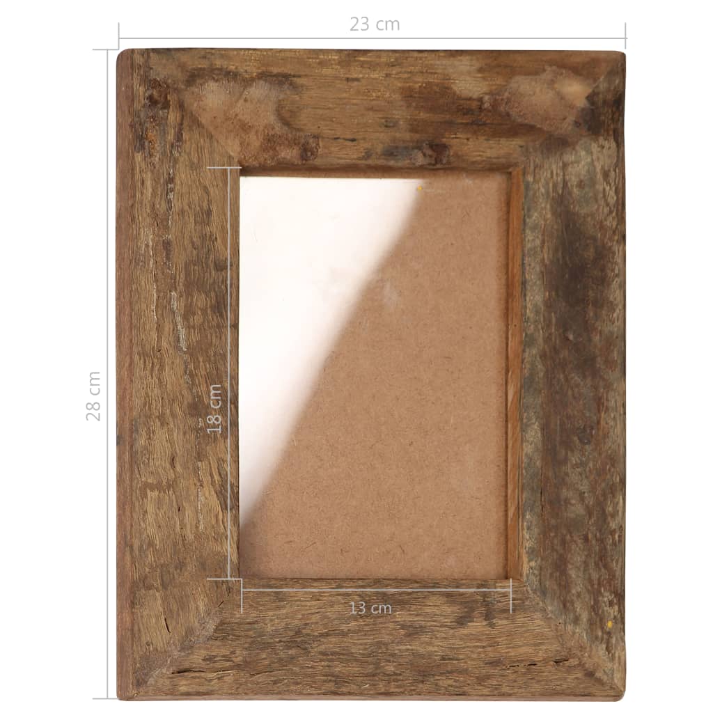 vidaXL Fotolijsten 2 st 23x28 cm massief gerecycled hout en glas