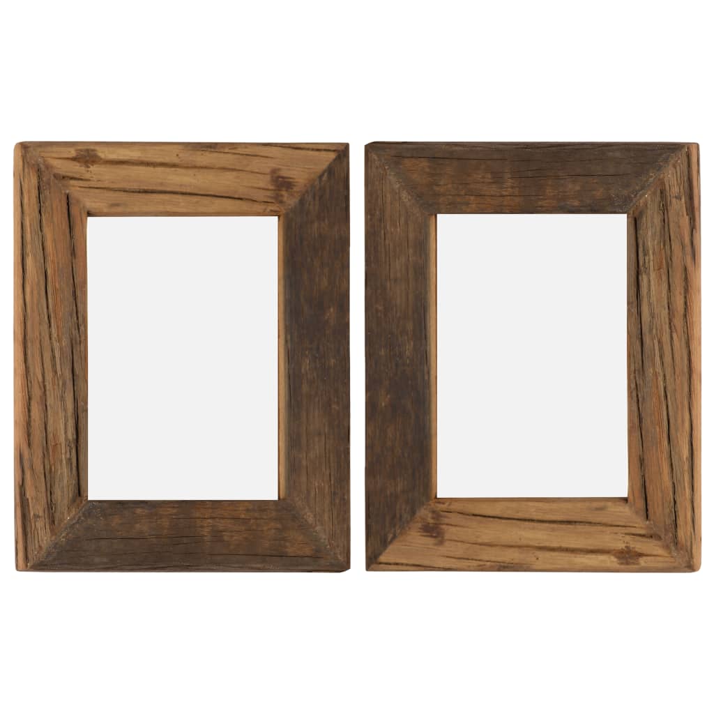 vidaXL Fotolijsten 2 st 23x28 cm massief gerecycled hout en glas
