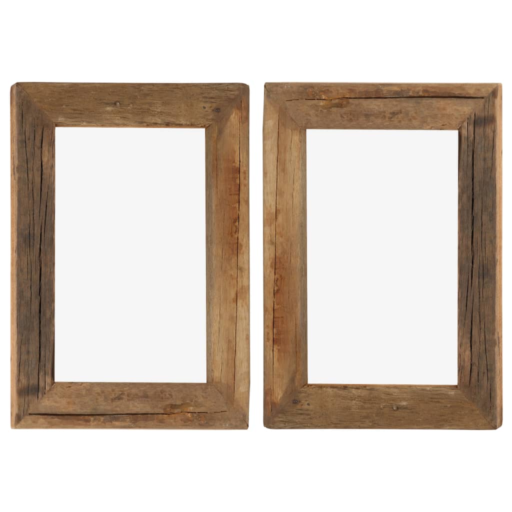 vidaXL Fotolijsten 2 st 23x28 cm massief gerecycled hout en glas