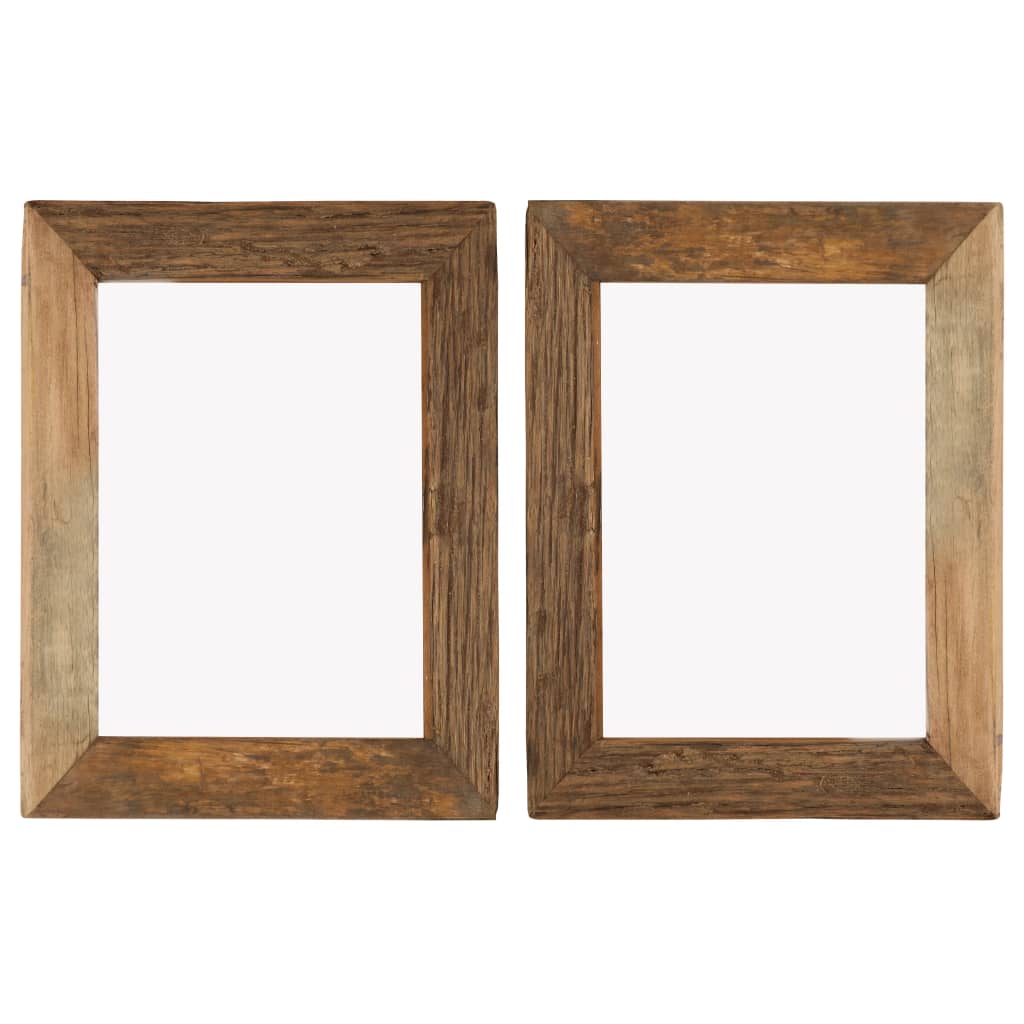 vidaXL Fotolijsten 2 st 23x28 cm massief gerecycled hout en glas