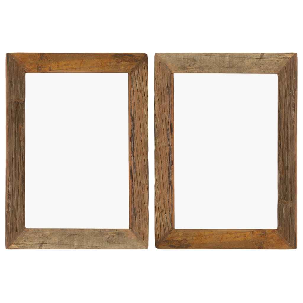 vidaXL Fotolijsten 2 st 23x28 cm massief gerecycled hout en glas