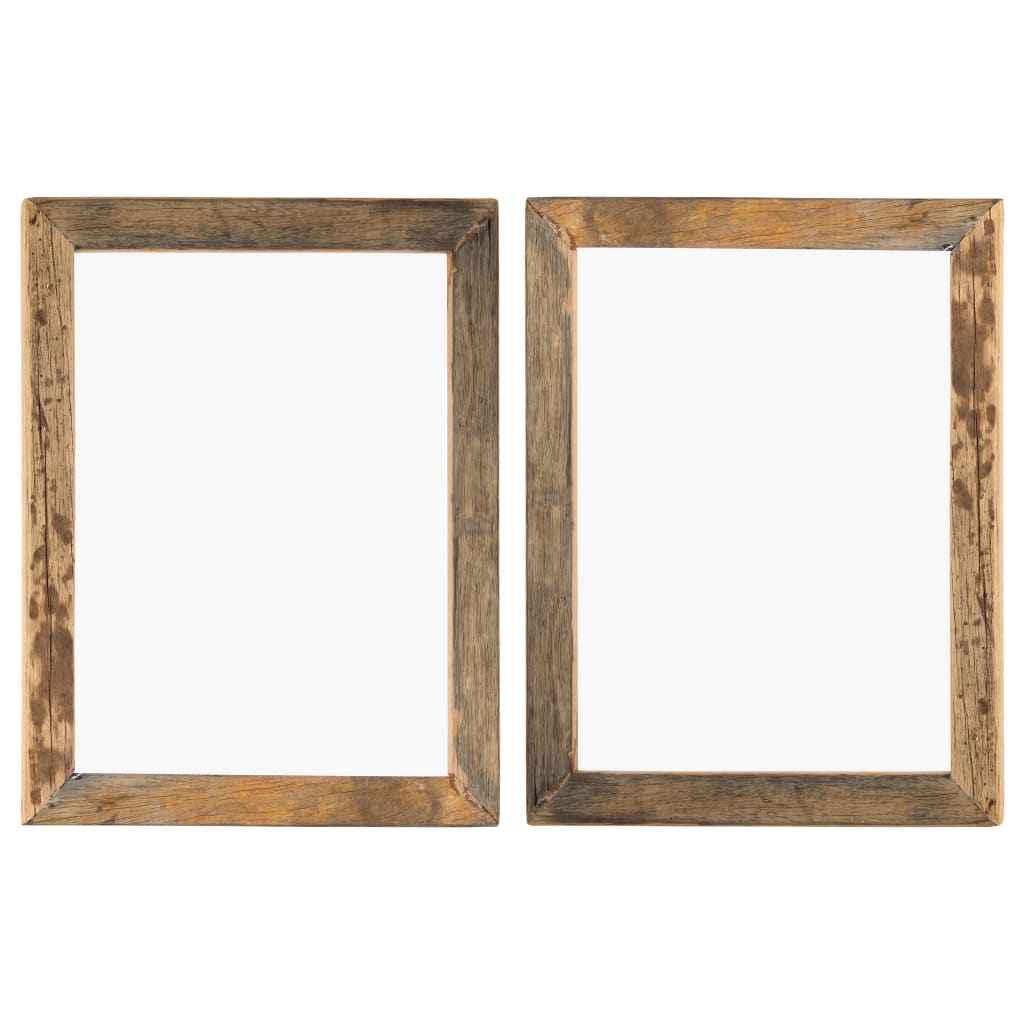 vidaXL Fotolijsten 2 st 23x28 cm massief gerecycled hout en glas