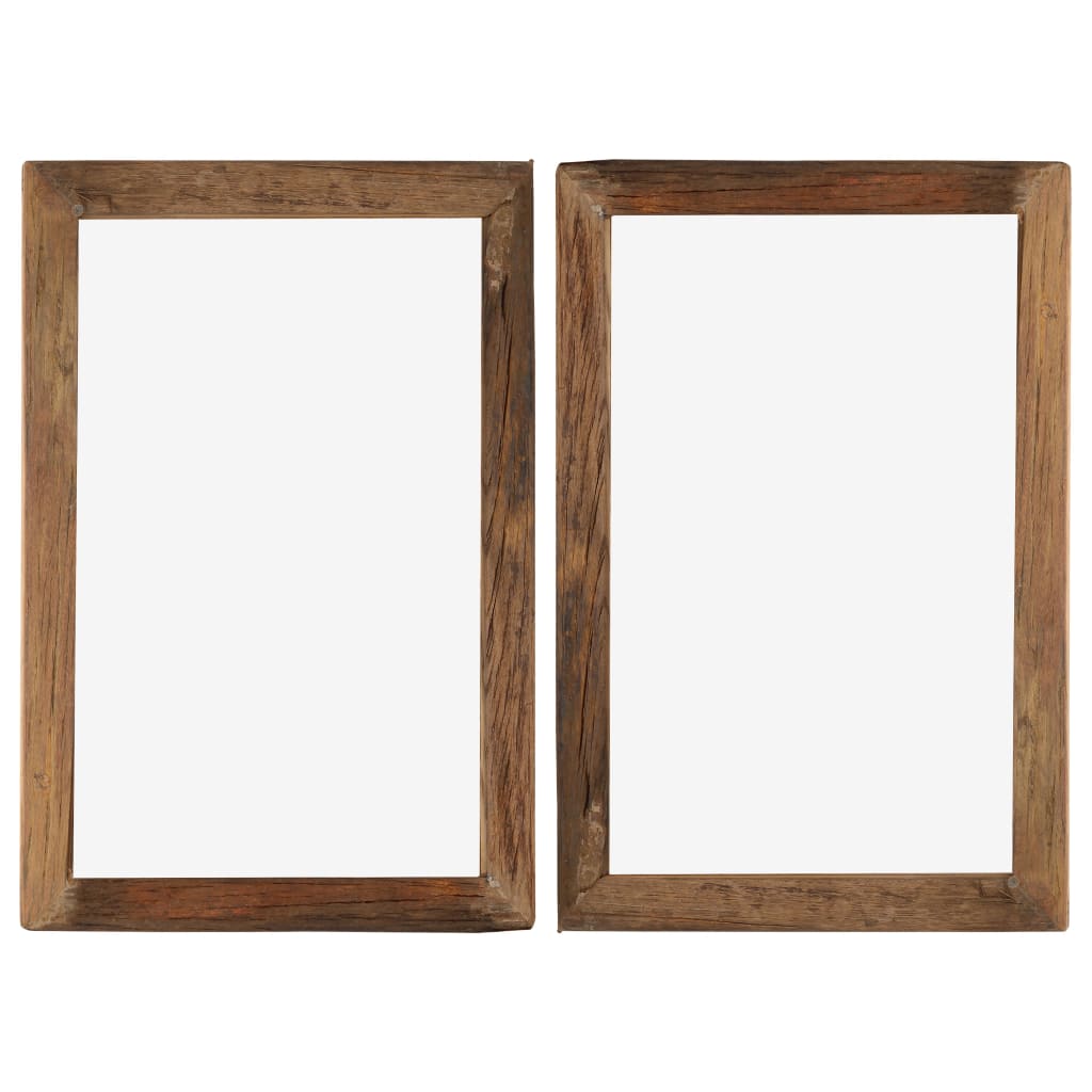 vidaXL Fotolijsten 2 st 23x28 cm massief gerecycled hout en glas