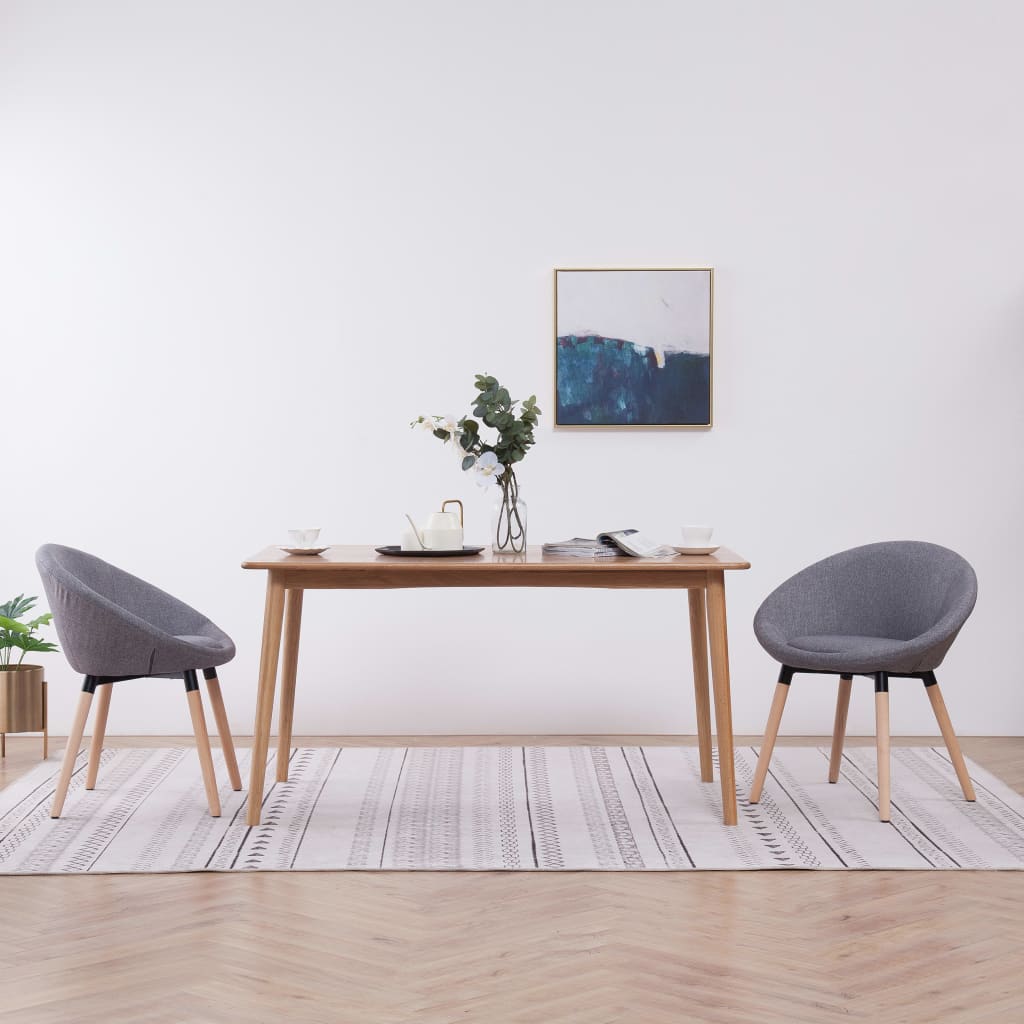 vidaXL Eetkamerstoel stof lichtgrijs
