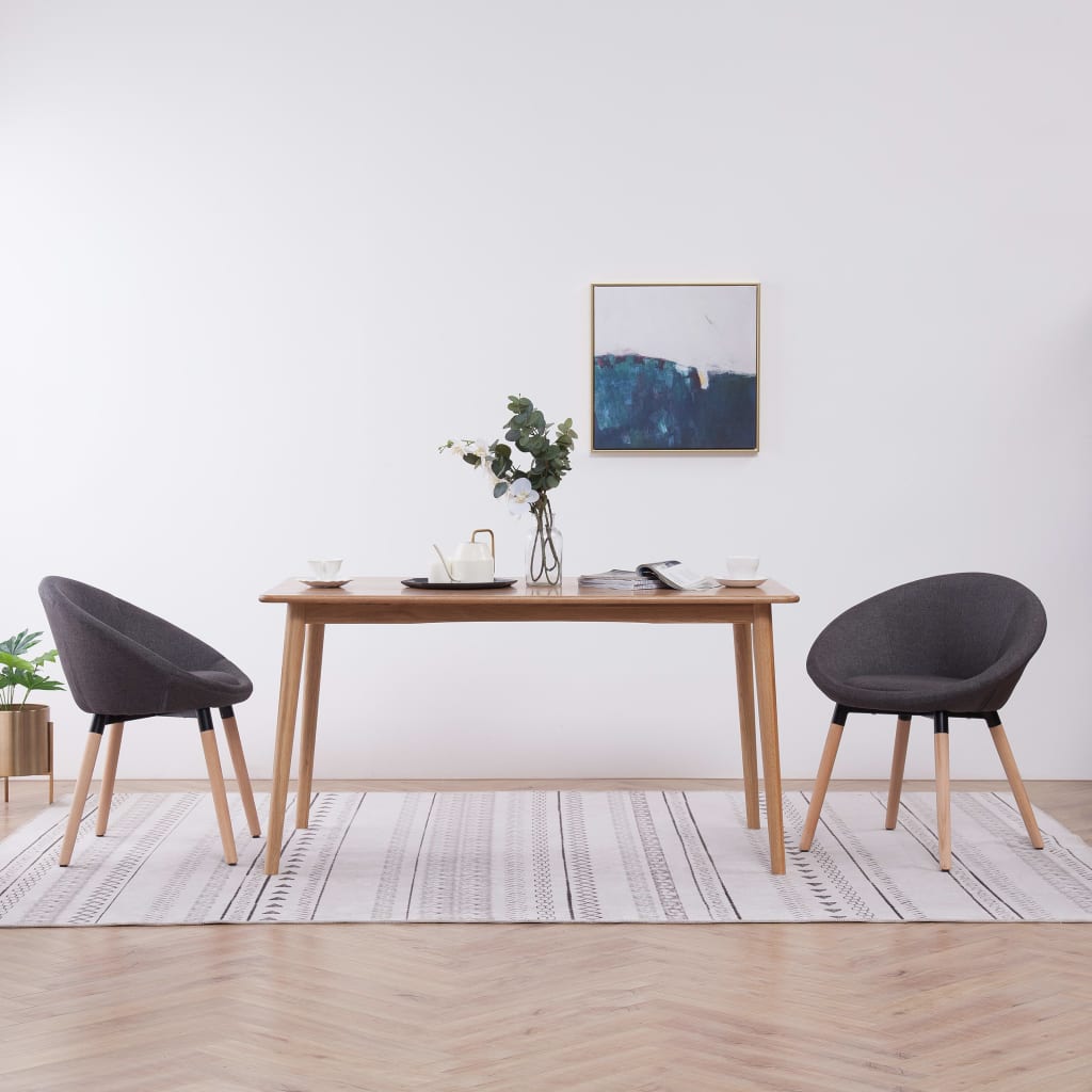 vidaXL Eetkamerstoel stof lichtgrijs