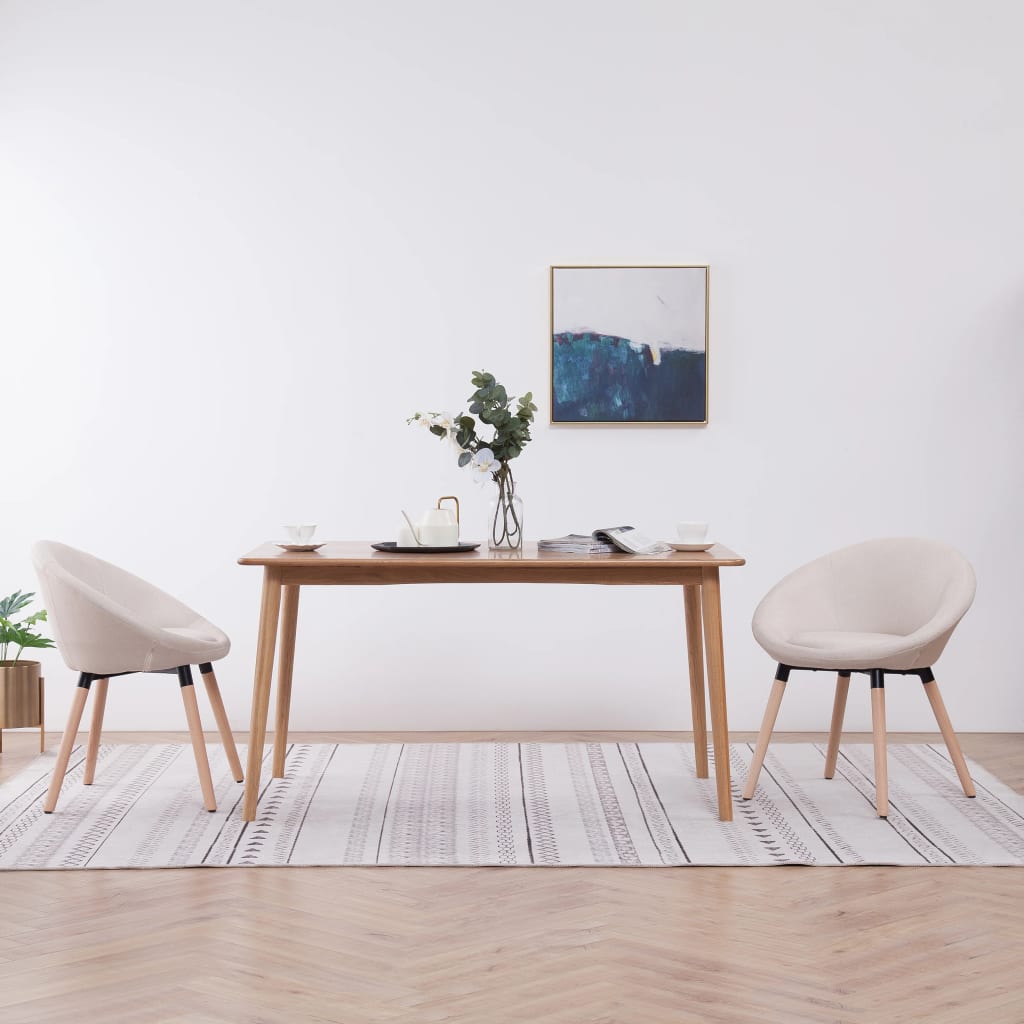 vidaXL Eetkamerstoel stof lichtgrijs