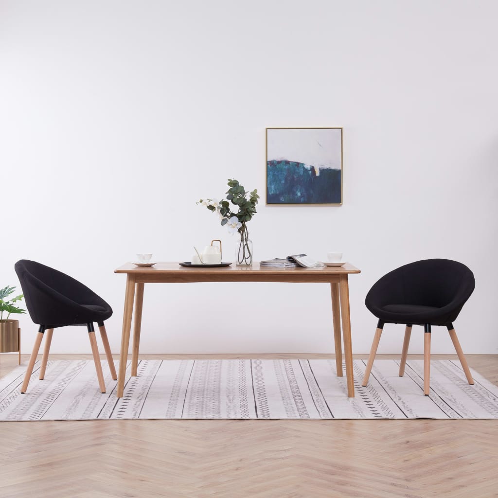 vidaXL Eetkamerstoel stof lichtgrijs