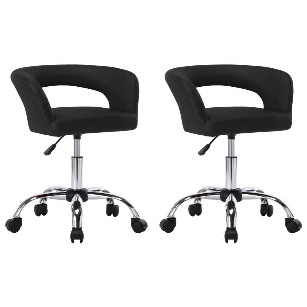 vidaXL Eetkamerstoelen 2 st kunstleer zwart