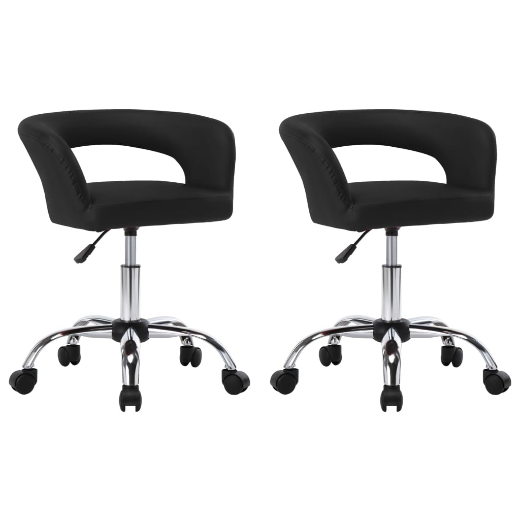 vidaXL Eetkamerstoelen 2 st kunstleer zwart