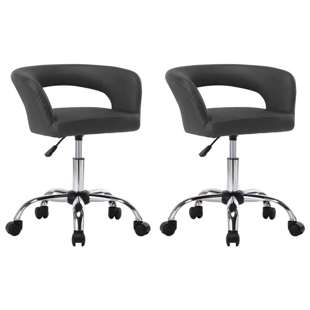 vidaXL Eetkamerstoelen 2 st kunstleer zwart
