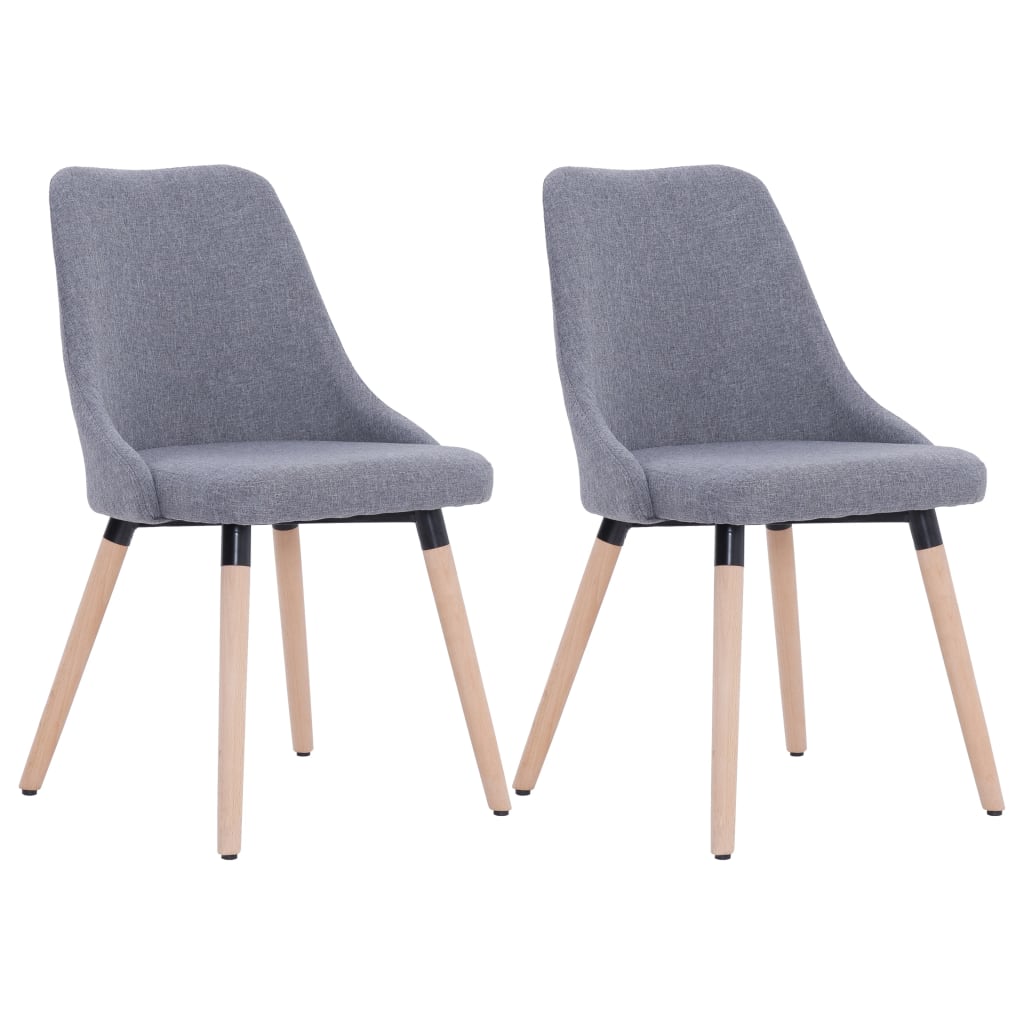 vidaXL Eetkamerstoelen 2 st stof lichtgrijs