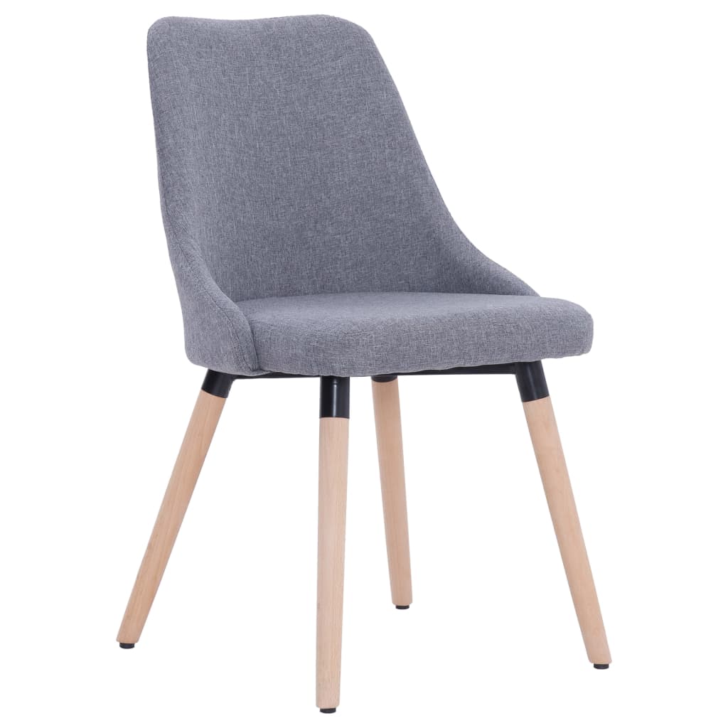 vidaXL Eetkamerstoelen 2 st stof lichtgrijs