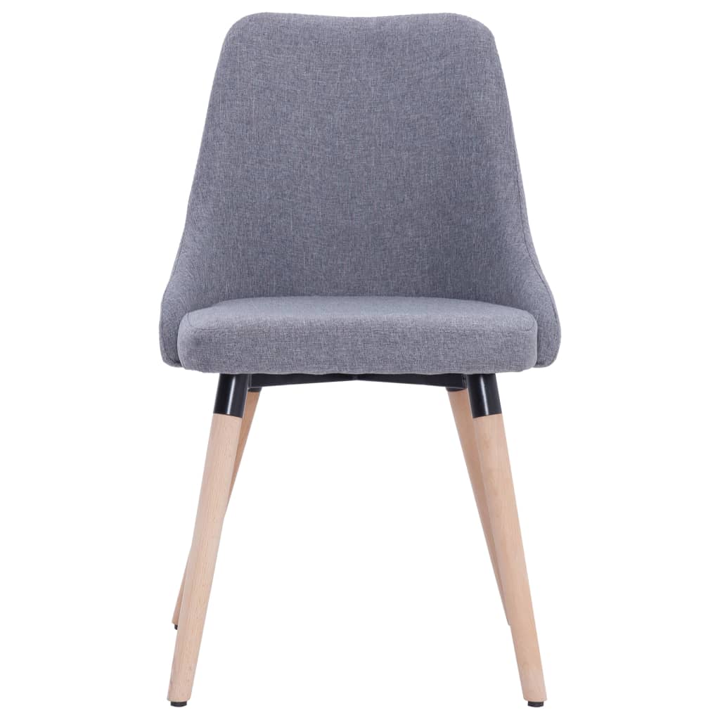vidaXL Eetkamerstoelen 2 st stof lichtgrijs