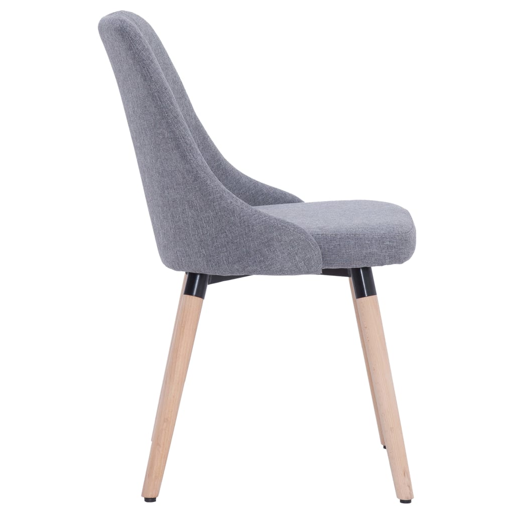 vidaXL Eetkamerstoelen 2 st stof lichtgrijs