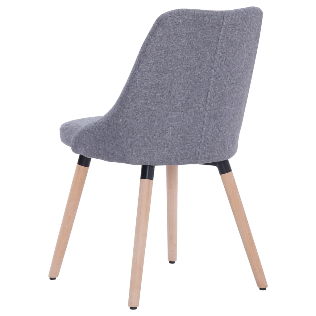 vidaXL Eetkamerstoelen 2 st stof lichtgrijs