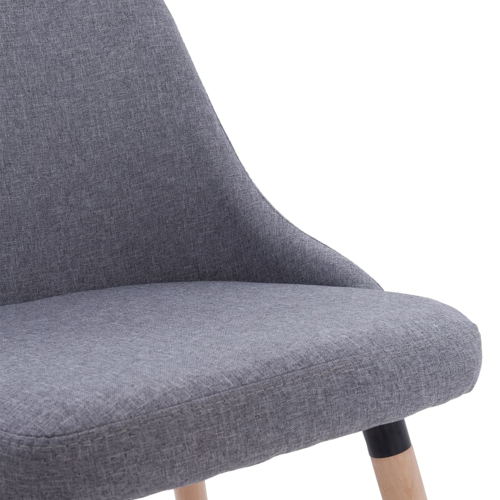 vidaXL Eetkamerstoelen 2 st stof lichtgrijs