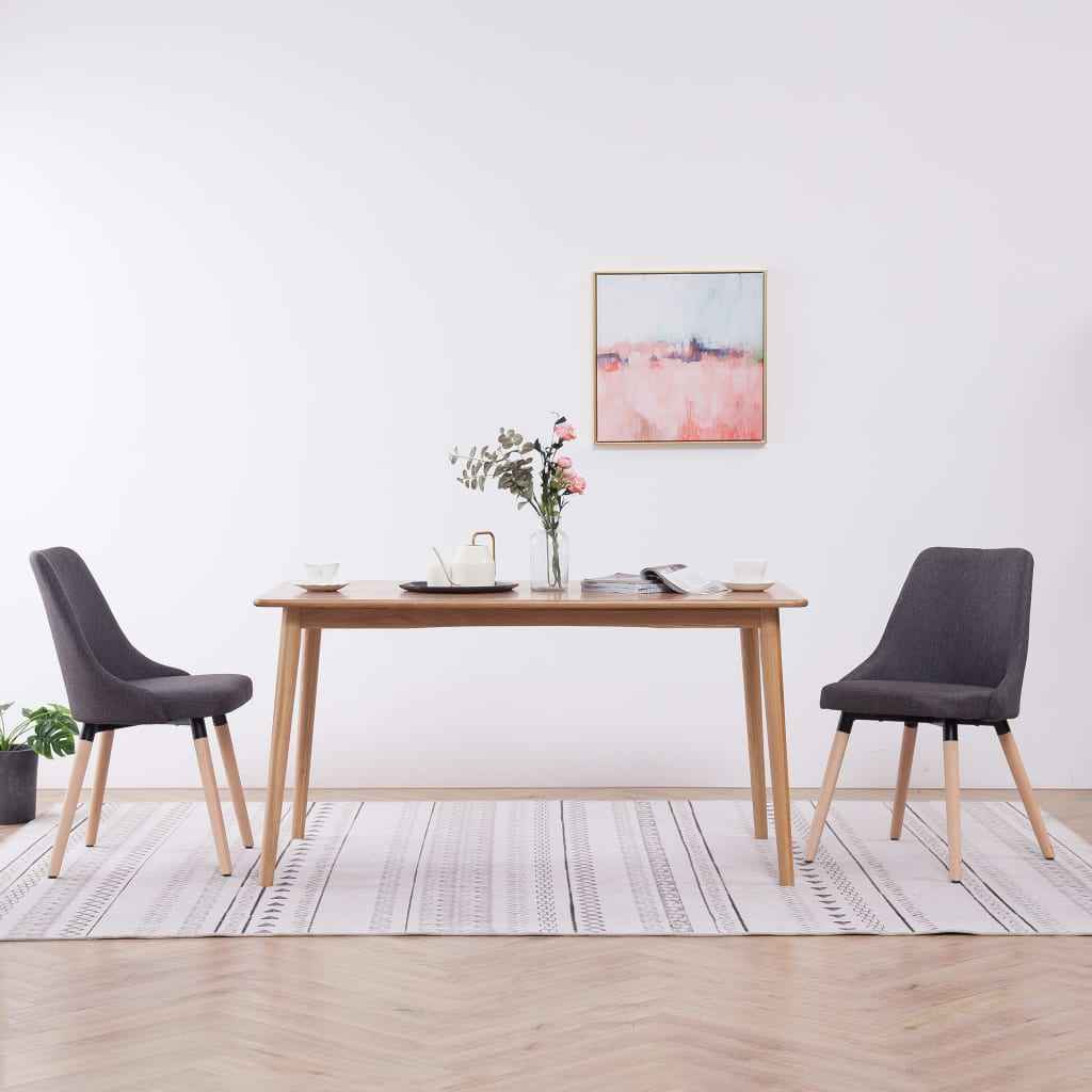 vidaXL Eetkamerstoelen 2 st stof lichtgrijs
