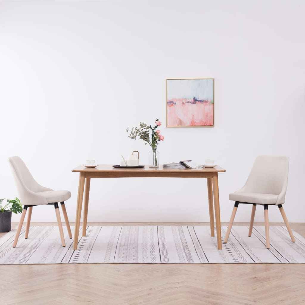 vidaXL Eetkamerstoelen 2 st stof lichtgrijs