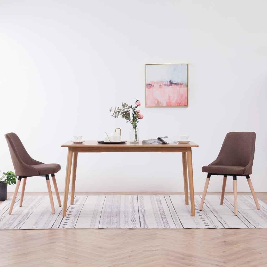 vidaXL Eetkamerstoelen 2 st stof lichtgrijs