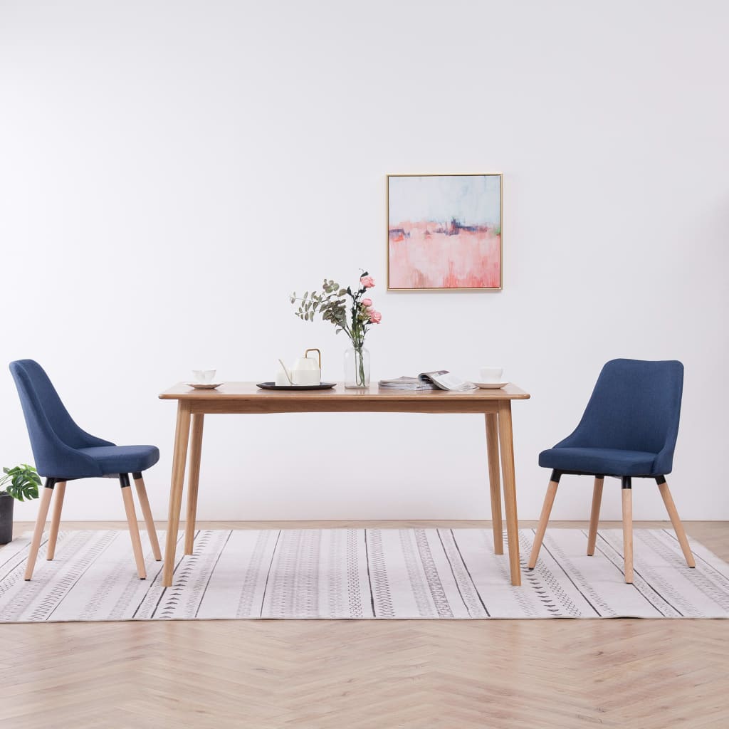vidaXL Eetkamerstoelen 2 st stof lichtgrijs