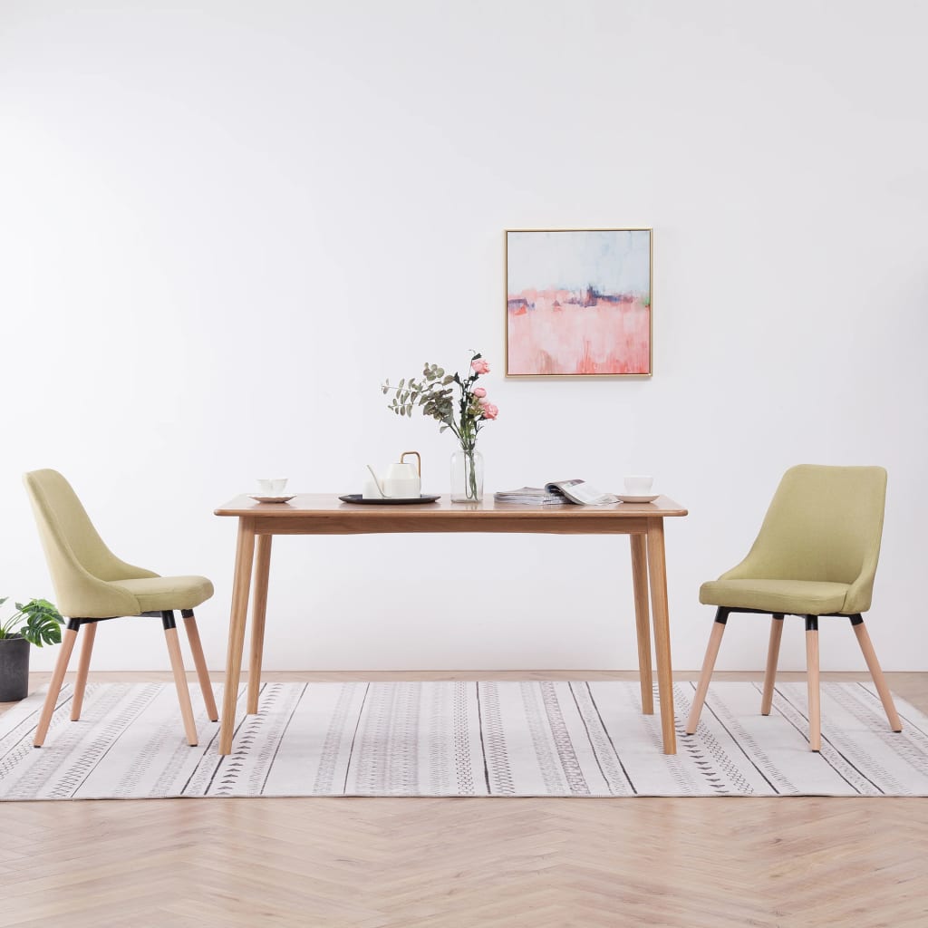vidaXL Eetkamerstoelen 2 st stof lichtgrijs