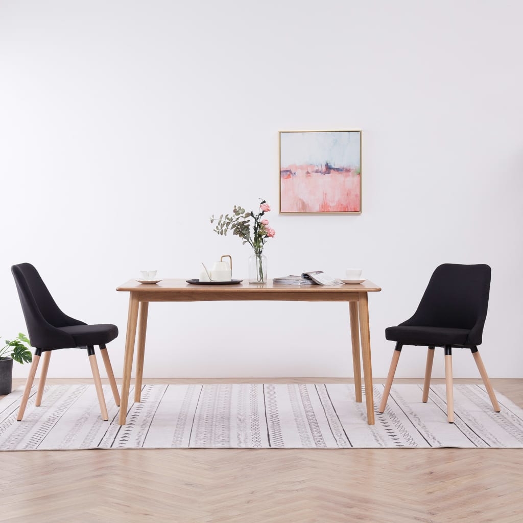 vidaXL Eetkamerstoelen 2 st stof lichtgrijs