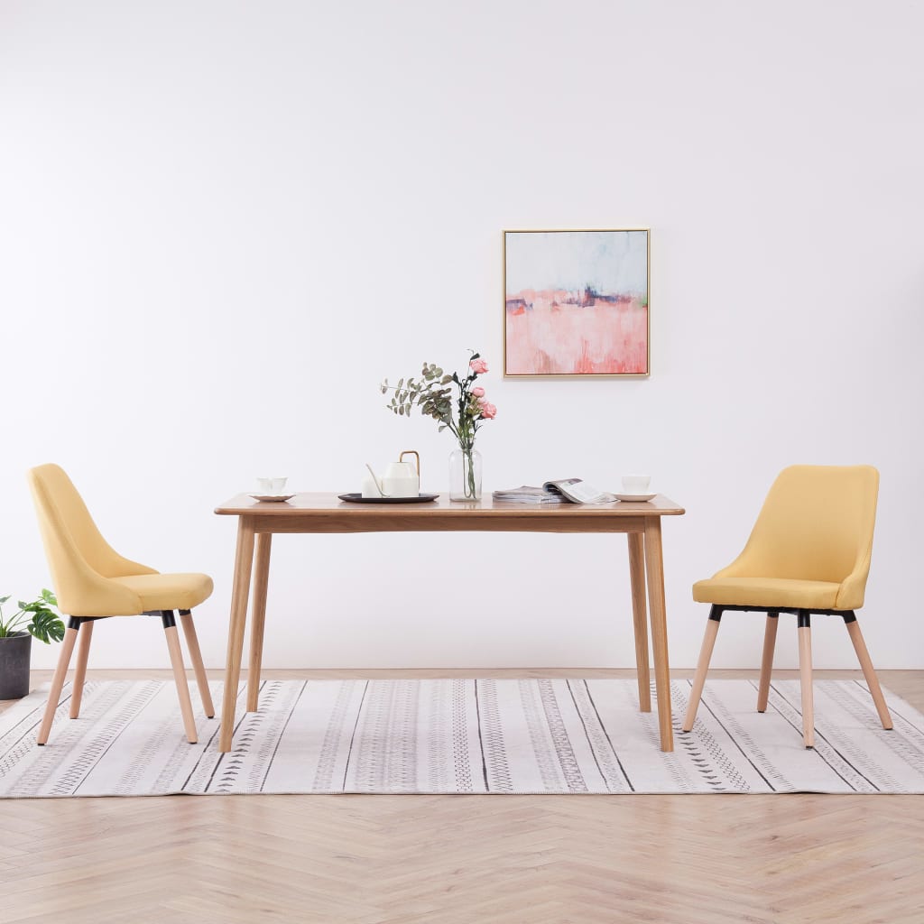 vidaXL Eetkamerstoelen 2 st stof lichtgrijs