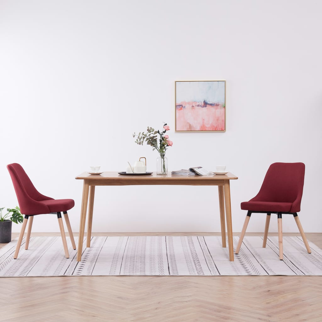 vidaXL Eetkamerstoelen 2 st stof lichtgrijs