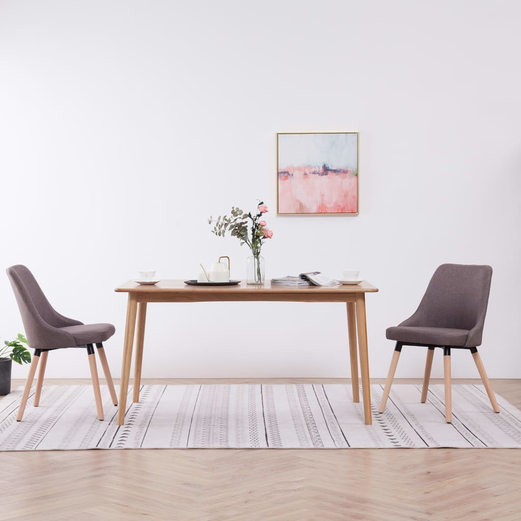 vidaXL Eetkamerstoelen 2 st stof lichtgrijs