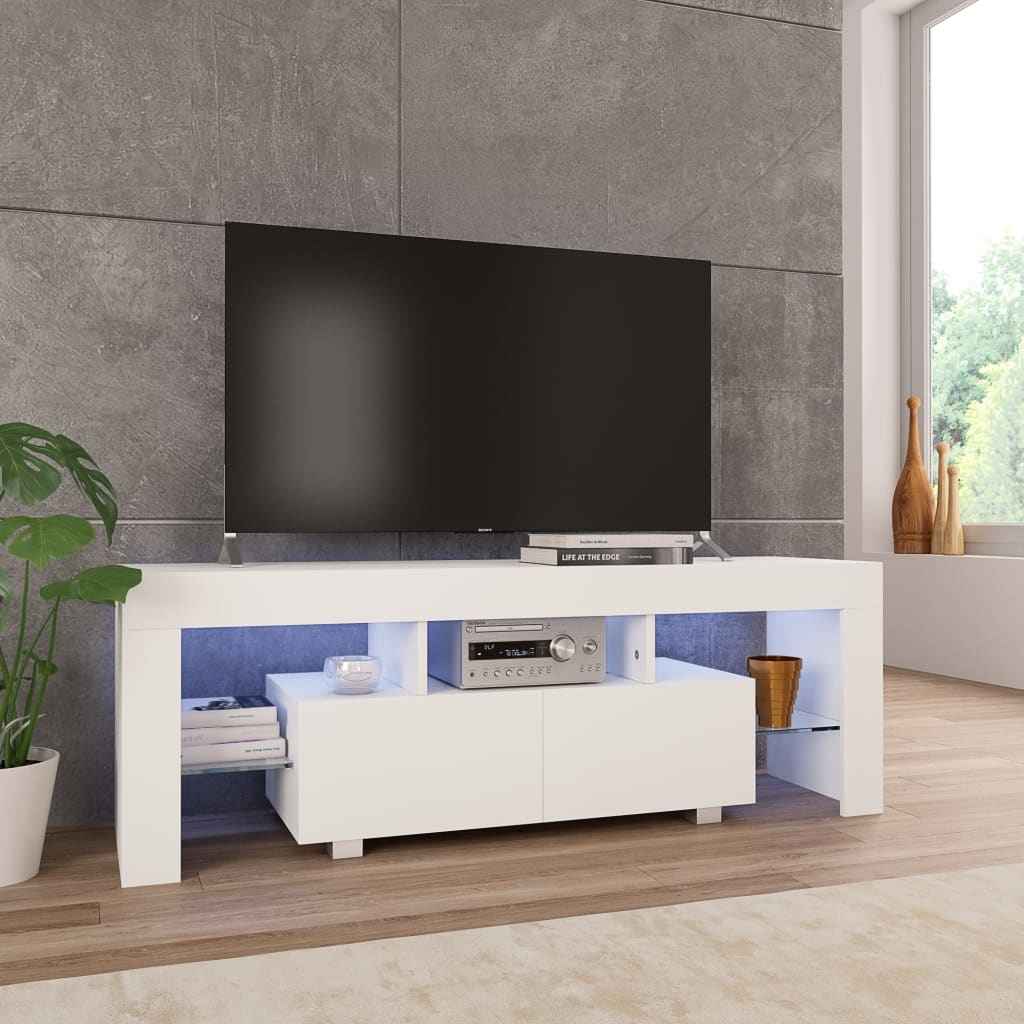 vidaXL Tv-meubel met LED-verlichting 130x35x45 cm hoogglans grijs