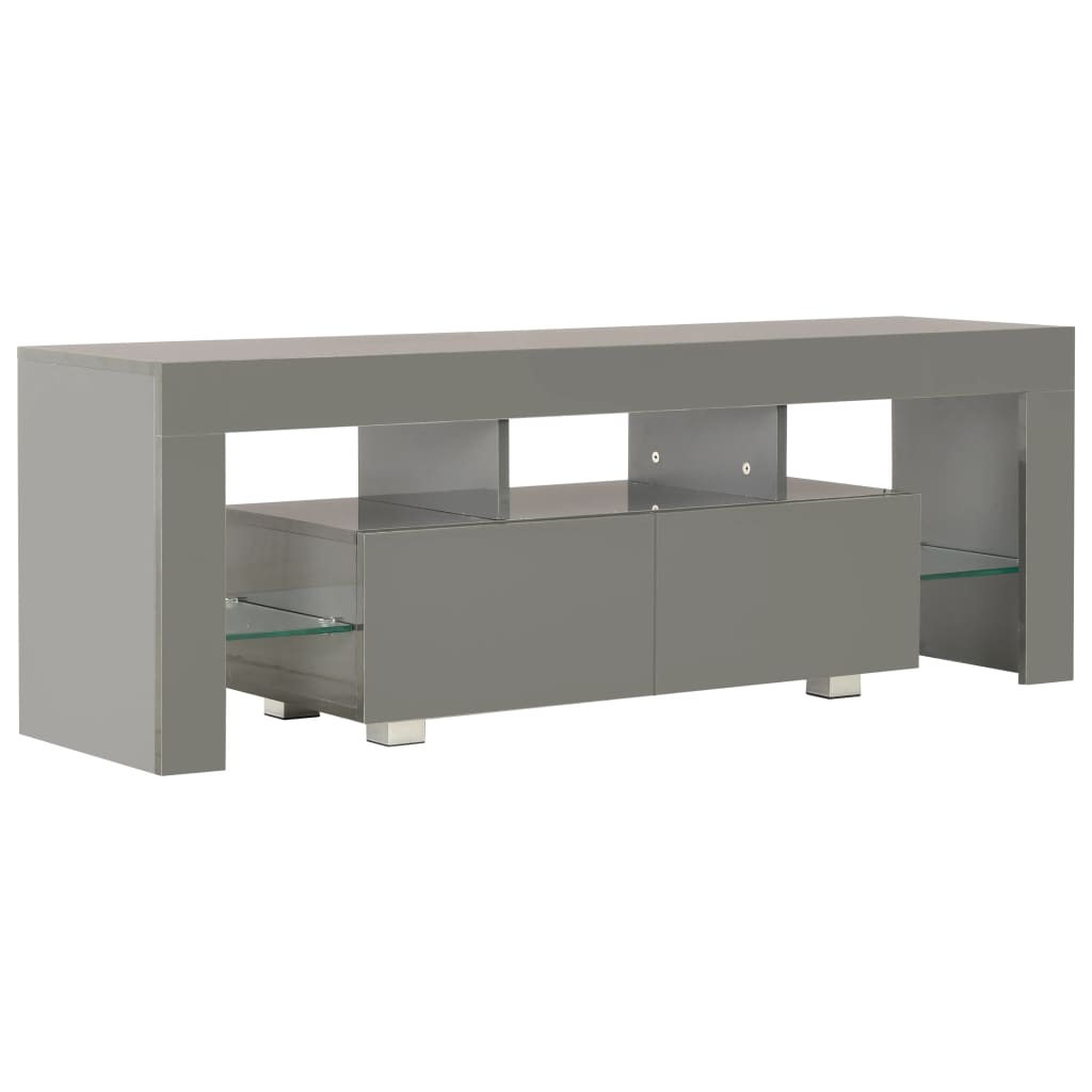 vidaXL Tv-meubel met LED-verlichting 130x35x45 cm hoogglans grijs