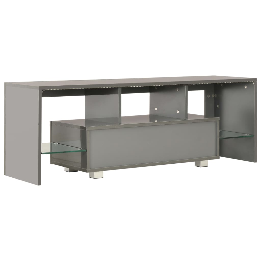 vidaXL Tv-meubel met LED-verlichting 130x35x45 cm hoogglans grijs