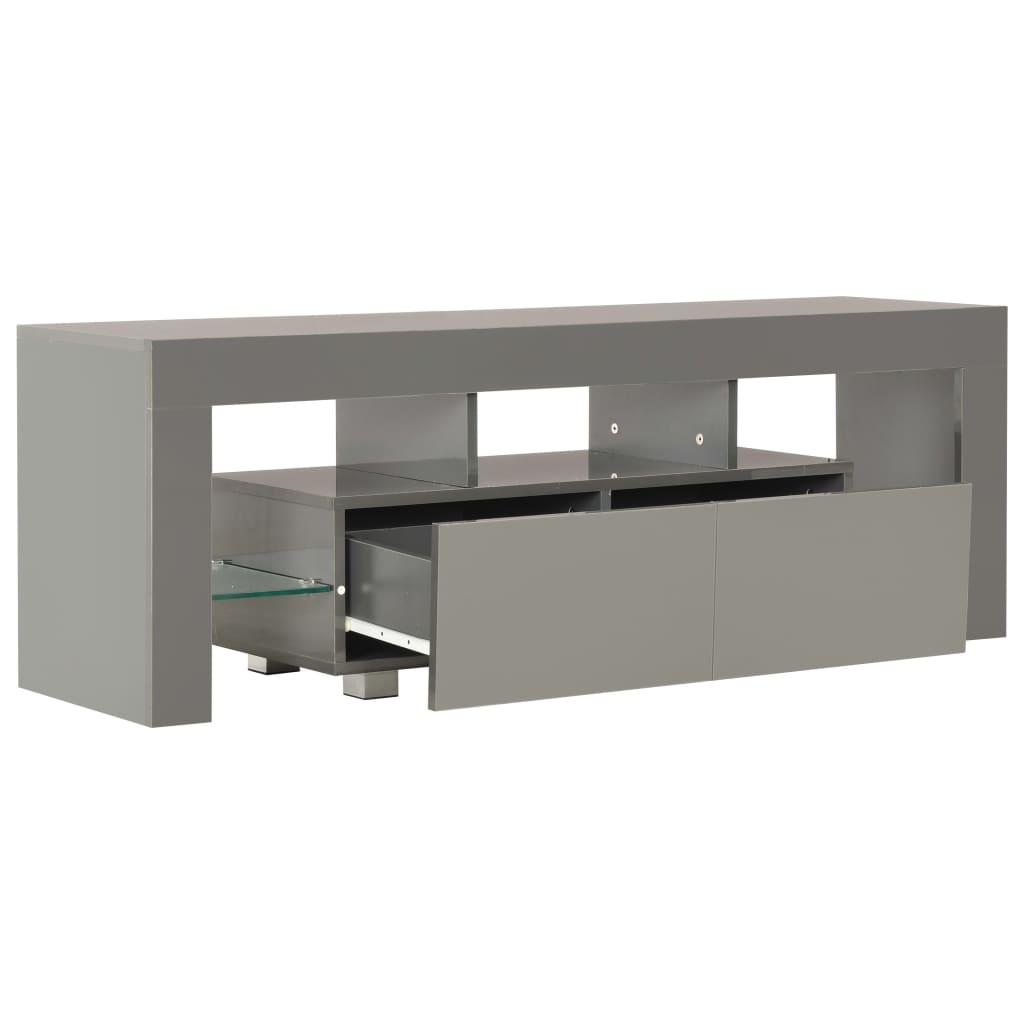 vidaXL Tv-meubel met LED-verlichting 130x35x45 cm hoogglans grijs