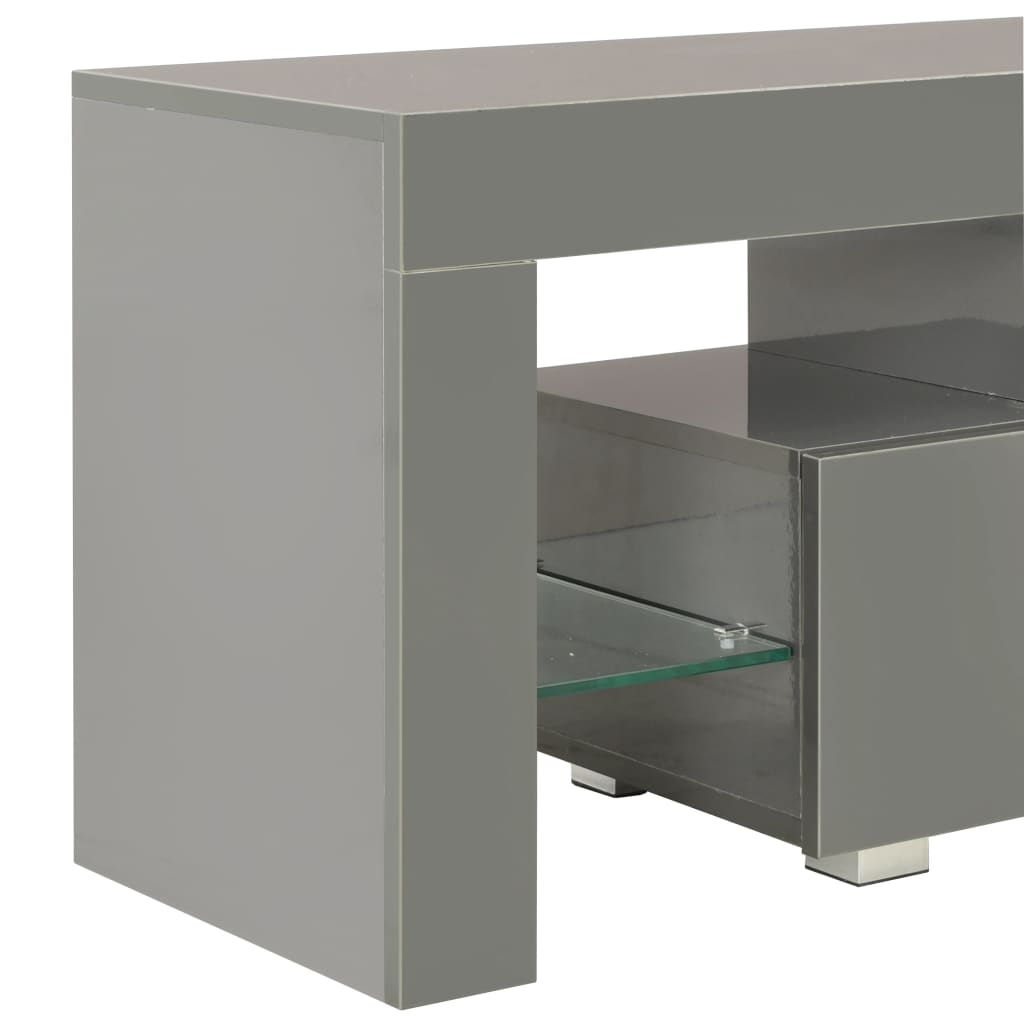 vidaXL Tv-meubel met LED-verlichting 130x35x45 cm hoogglans grijs