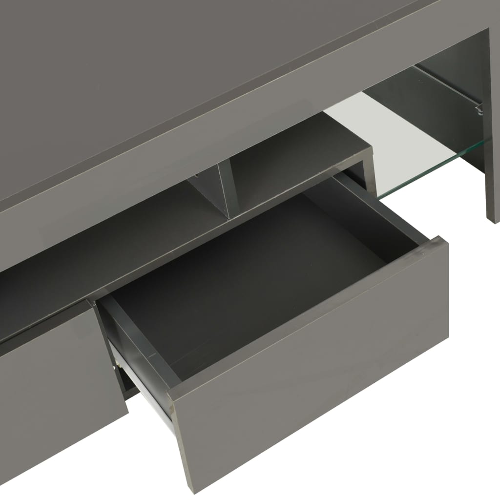vidaXL Tv-meubel met LED-verlichting 130x35x45 cm hoogglans grijs