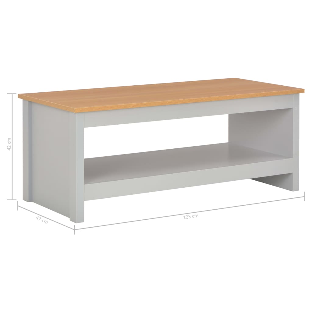 vidaXL Salontafel 105x47x42 cm grijs
