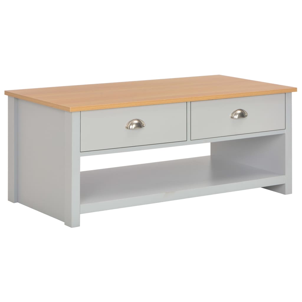 vidaXL Salontafel 105x47x42 cm grijs