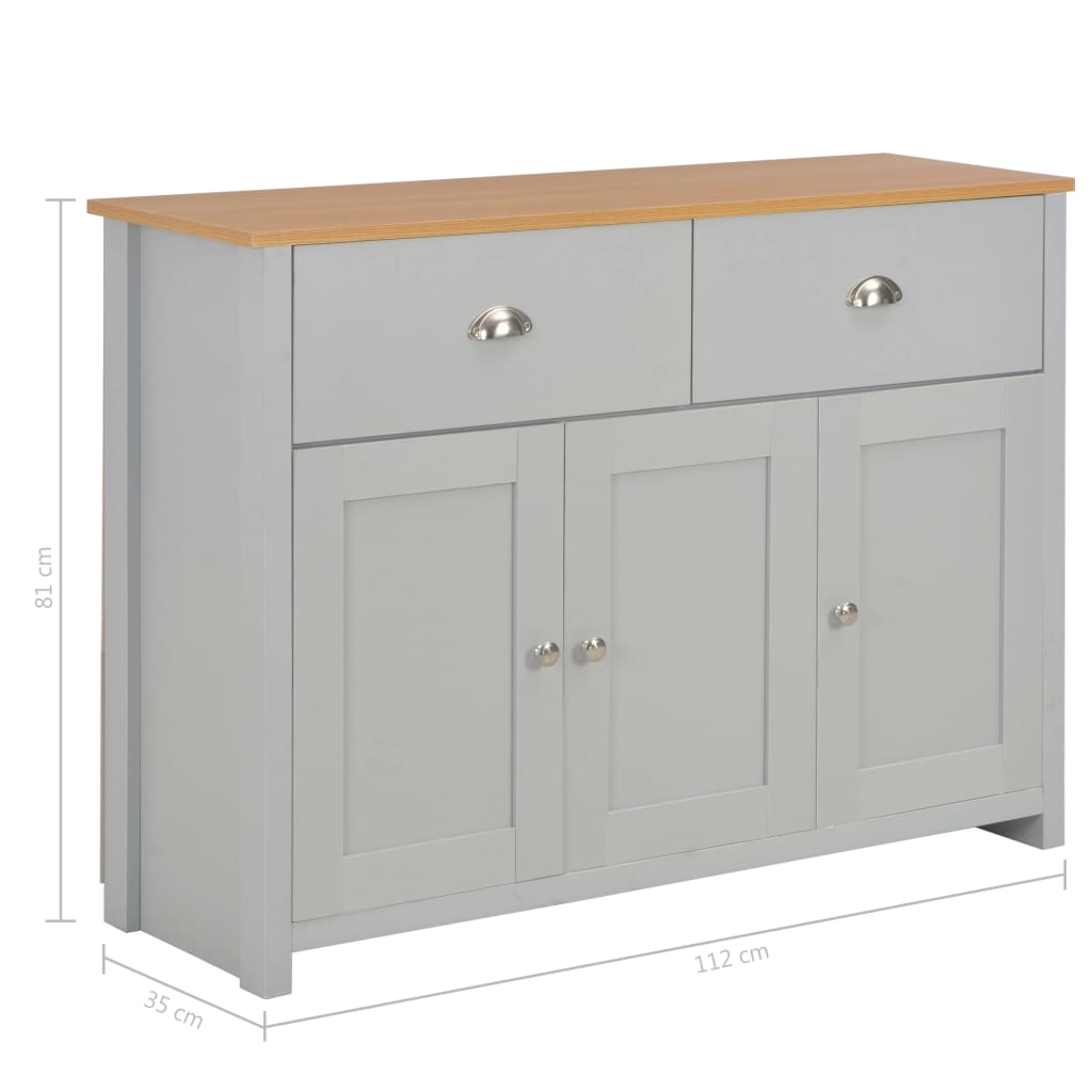 vidaXL Dressoir 112x35x81 cm grijs - Aashly