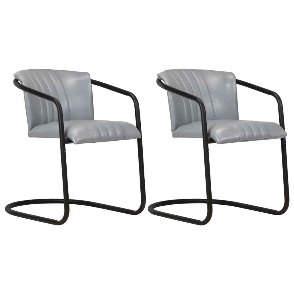 vidaXL Eetkamerstoelen 2 st echt leer bruin tan